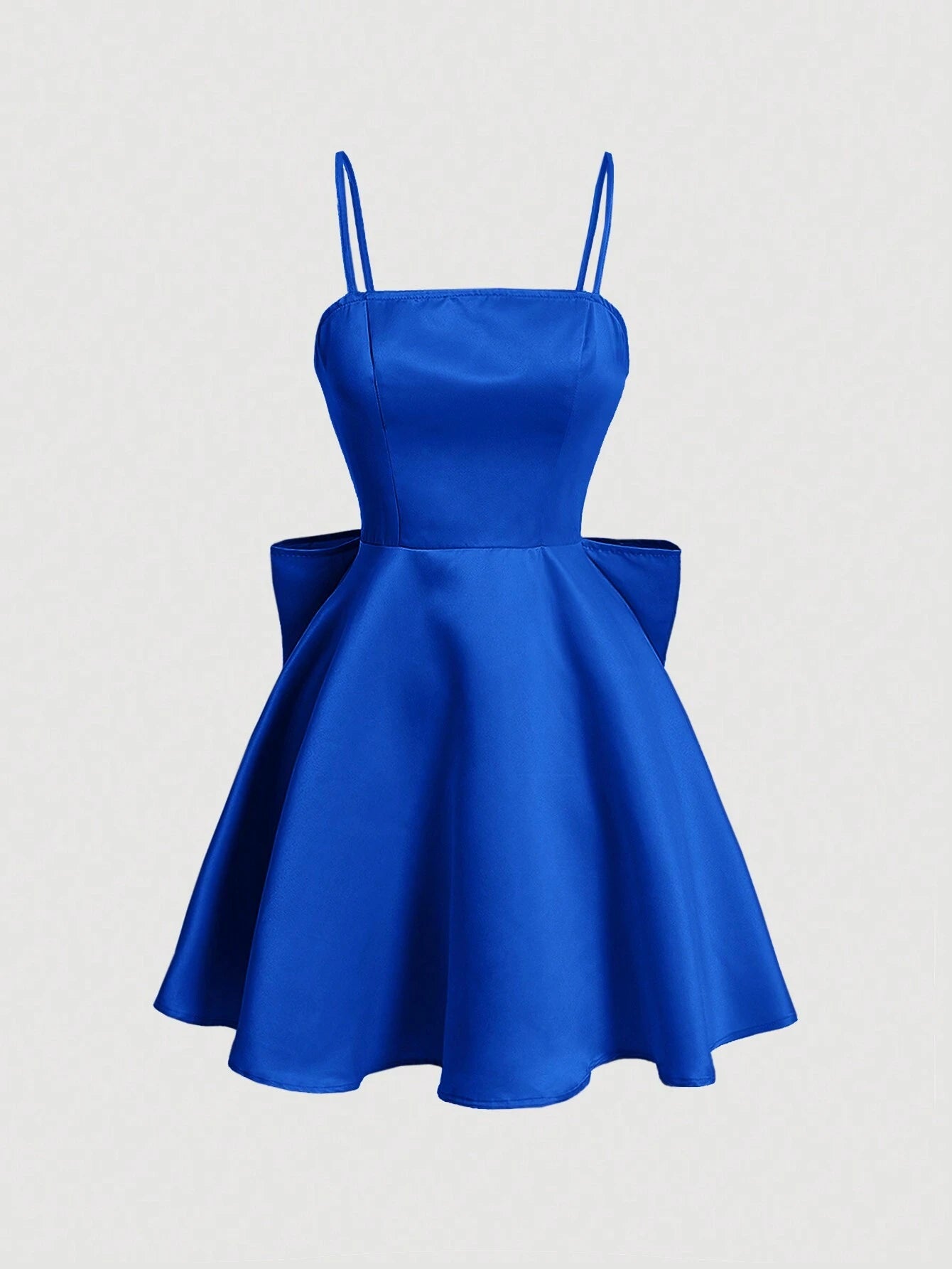 MOD Women's Solid Color Bow Back Bow Decor Elegant Camisole Dress