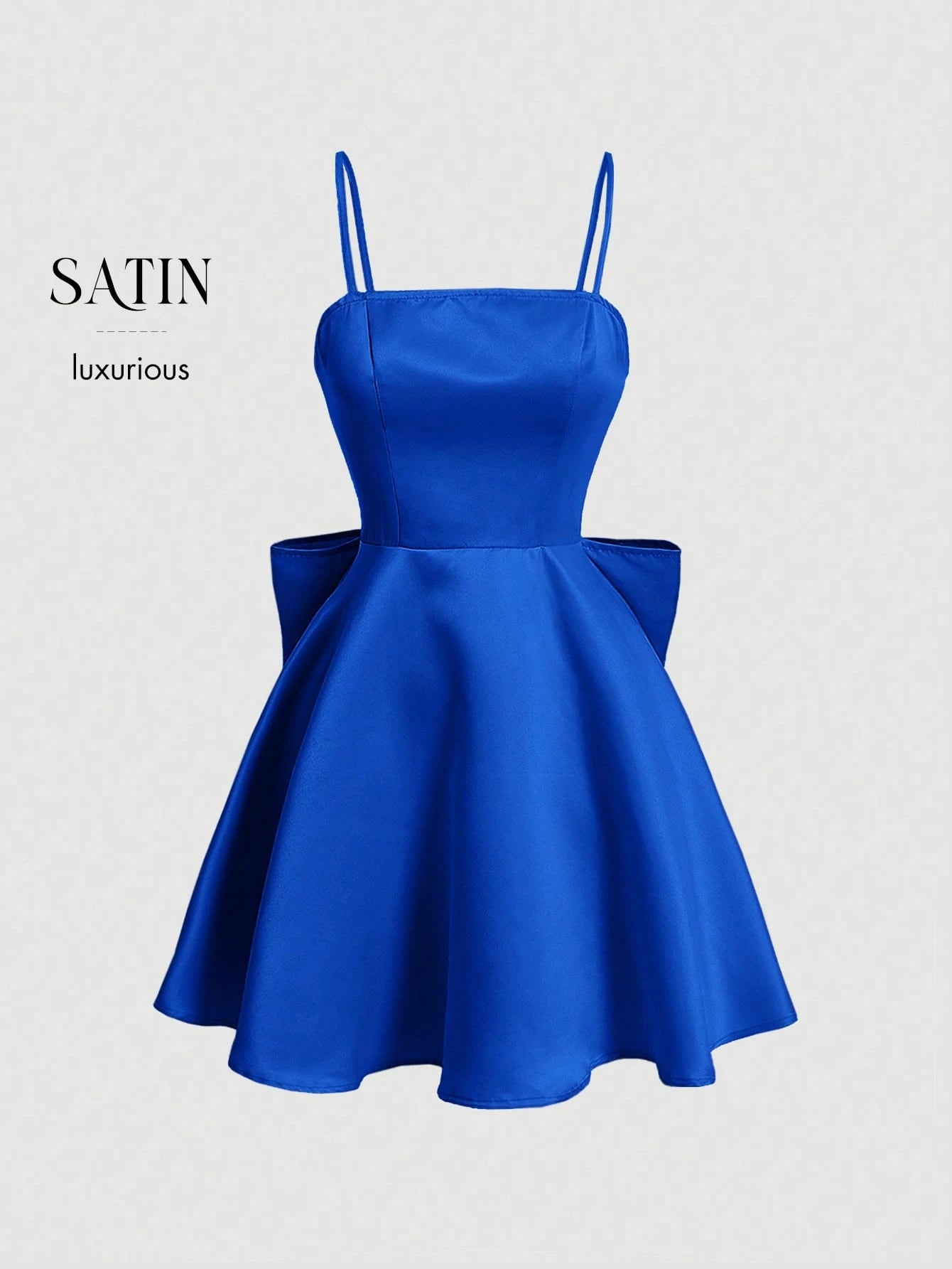 MOD Women's Solid Color Bow Back Bow Decor Elegant Camisole Dress