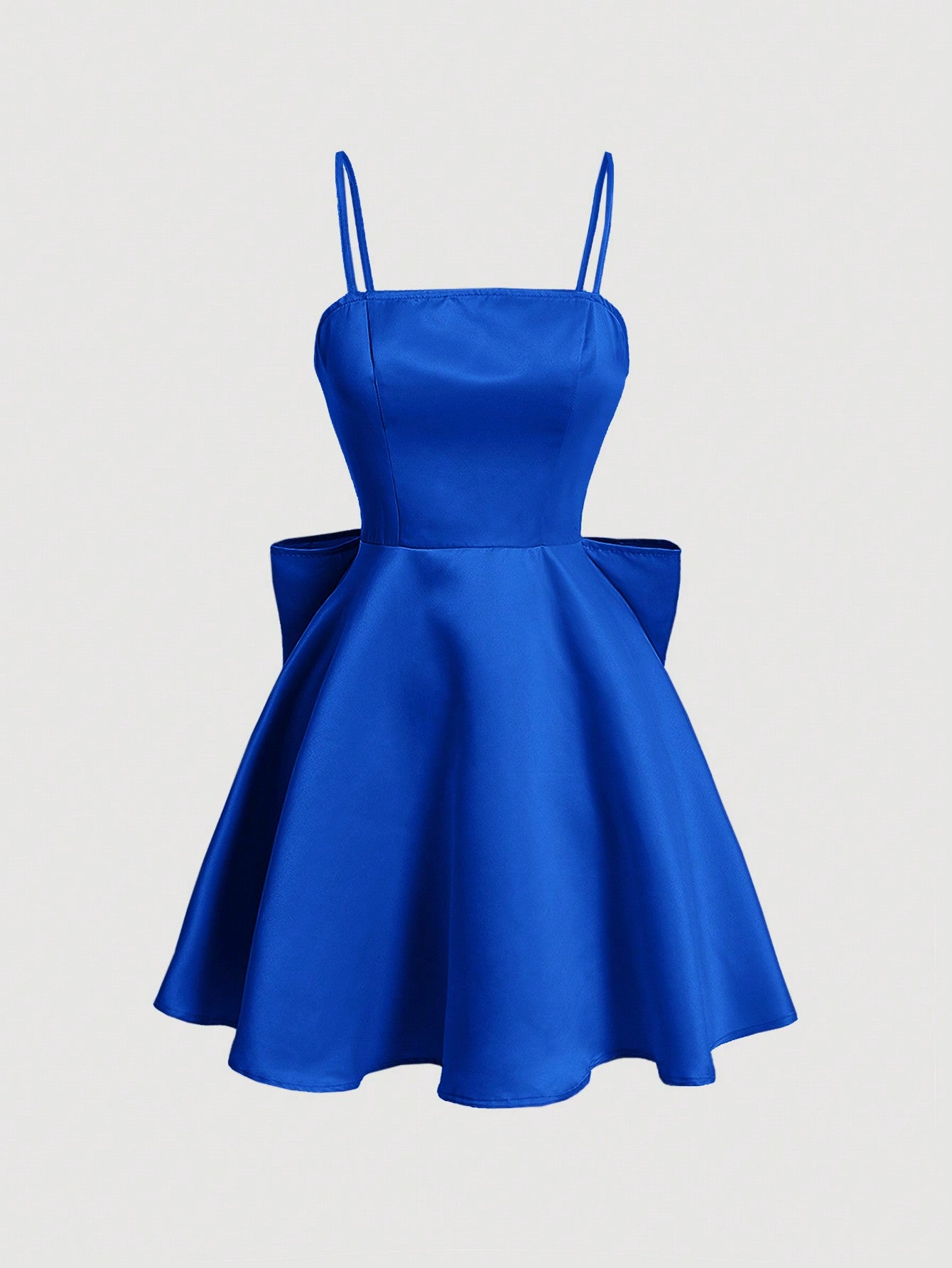 MOD Women's Solid Color Bow Back Bow Decor Elegant Camisole Dress