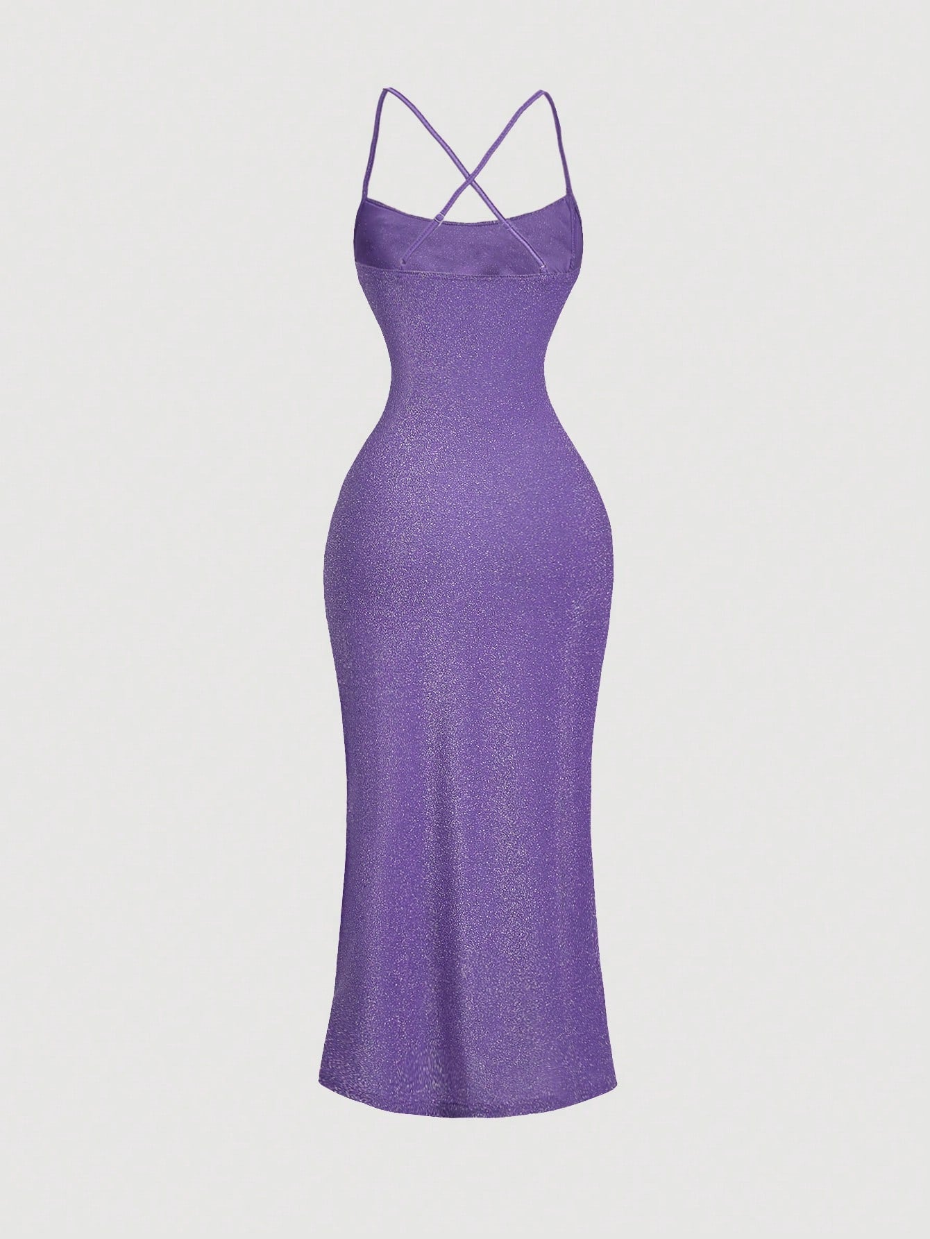 MOD Women's Solid Color Elegant Ruched Hem Side Split Bodycon Purple Dress,Lavender Dress