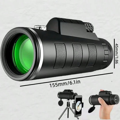 Monocular Telescope With Smartphone Adapter And Telescope Cases, Telescope For Adults High Powered, Monocular For Adults, Compact Low Light Vision For Wildlife, Hunting, Camping,Adventures