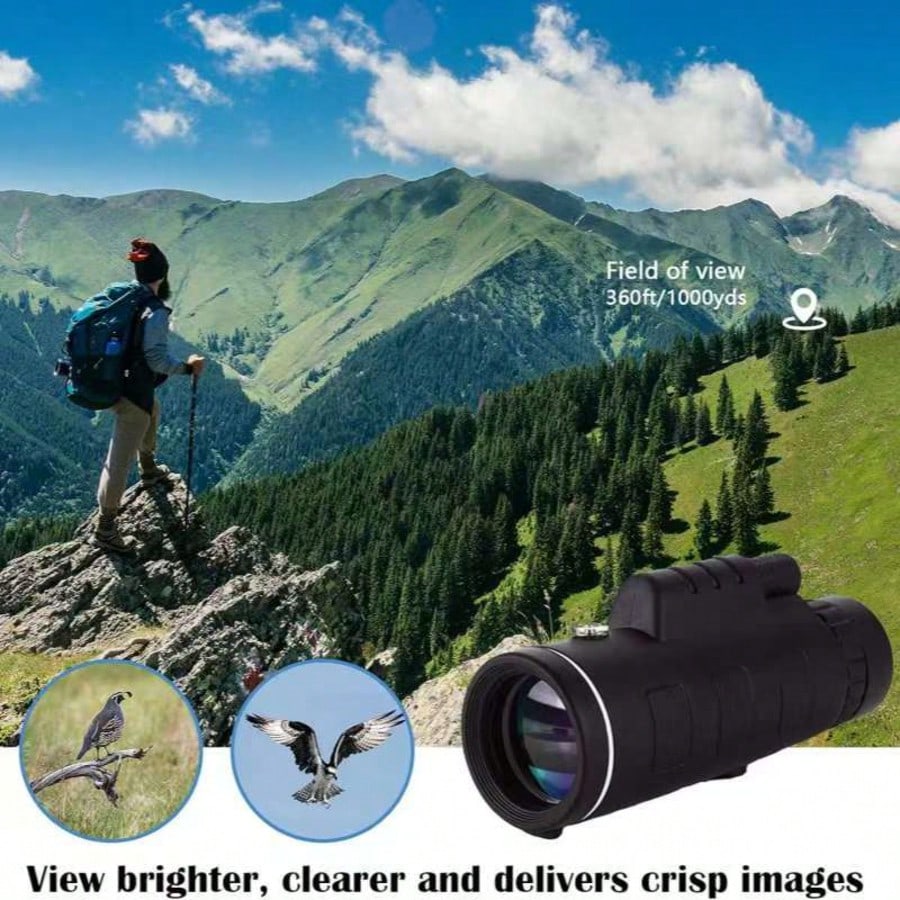 Monocular Telescope With Smartphone Adapter And Telescope Cases, Telescope For Adults High Powered, Monocular For Adults, Compact Low Light Vision For Wildlife, Hunting, Camping,Adventures