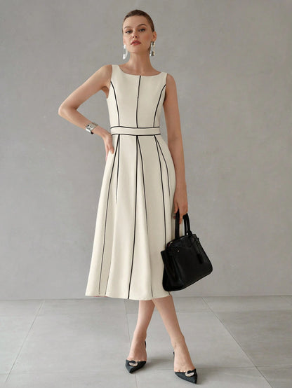 MOTF PREMIUM CONTRAST PIPING TANK DRESS