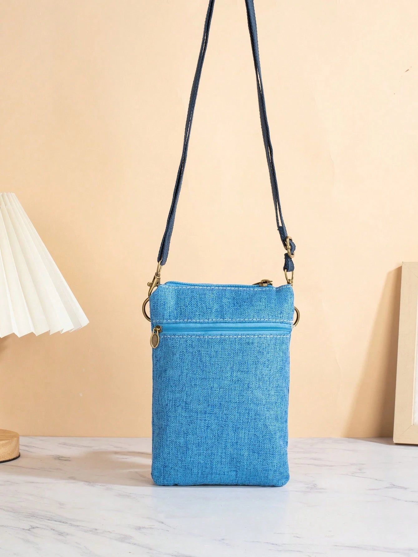 Multi-Compartment Jacquard Crossbody Phone Bag- Bohemian Style, With Adjustable Zipper, Suitable For Women's Bohemian Outfits