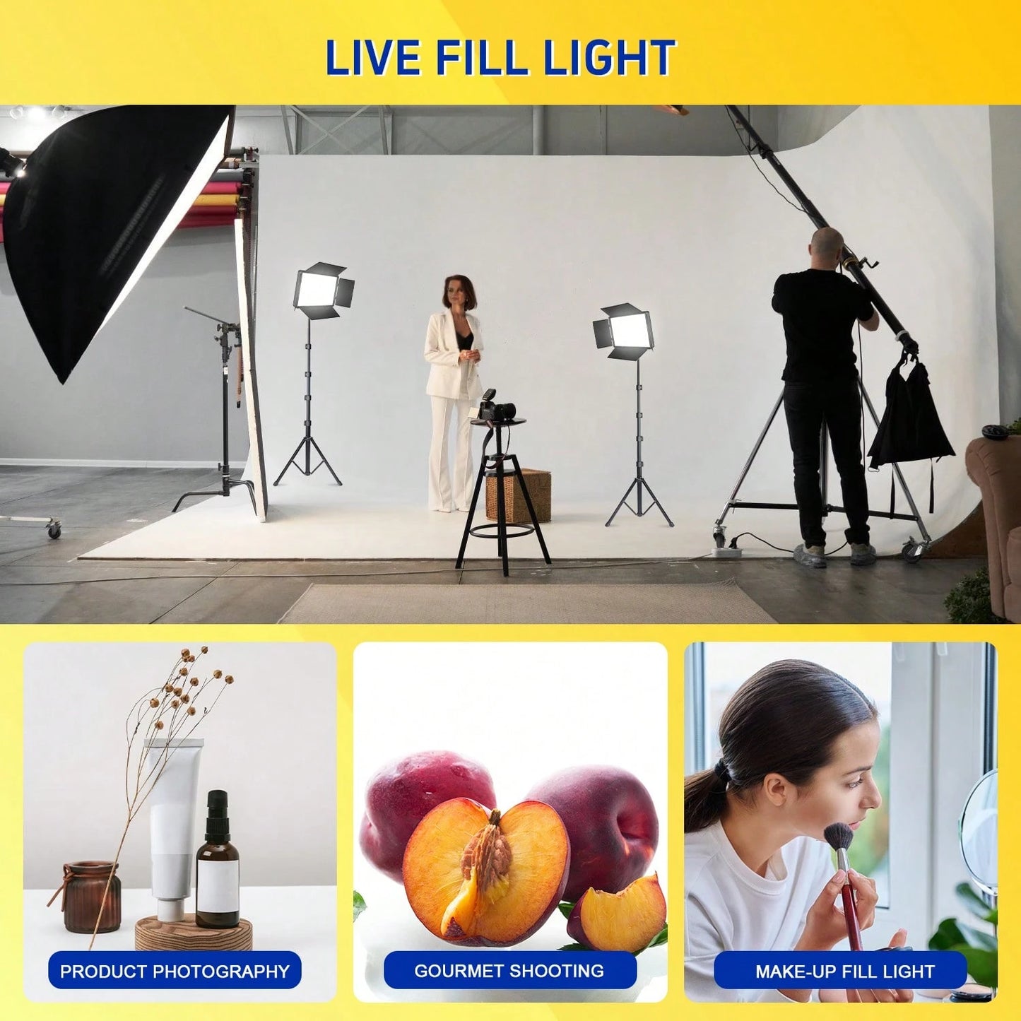 Multi Functional 10 Inch LED Fill Light Portable Photography Live Light 145cm Adjustable Bracket With Three Color Modes (Color Temperature, Cool White, Warm Light) Adjustable With Windshield Partition