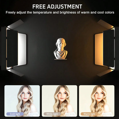 Multi Functional 10 Inch LED Fill Light Portable Photography Live Light 145cm Adjustable Bracket With Three Color Modes (Color Temperature, Cool White, Warm Light) Adjustable With Windshield Partition