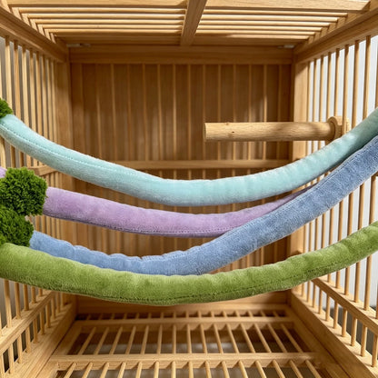 Multi-Functional Pet Cage Hammock & Climbing Ladder, Fun Swing Rope Bridge Toy For Small Animals Like Parrots & Hamsters, Interactive Playground Accessory