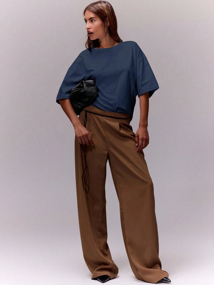 MUSERA Soft Oversized Crew Neck T Shirt Casual Vacation Capsule Wardrobe Everyday Oversized Tee Airport Back To School