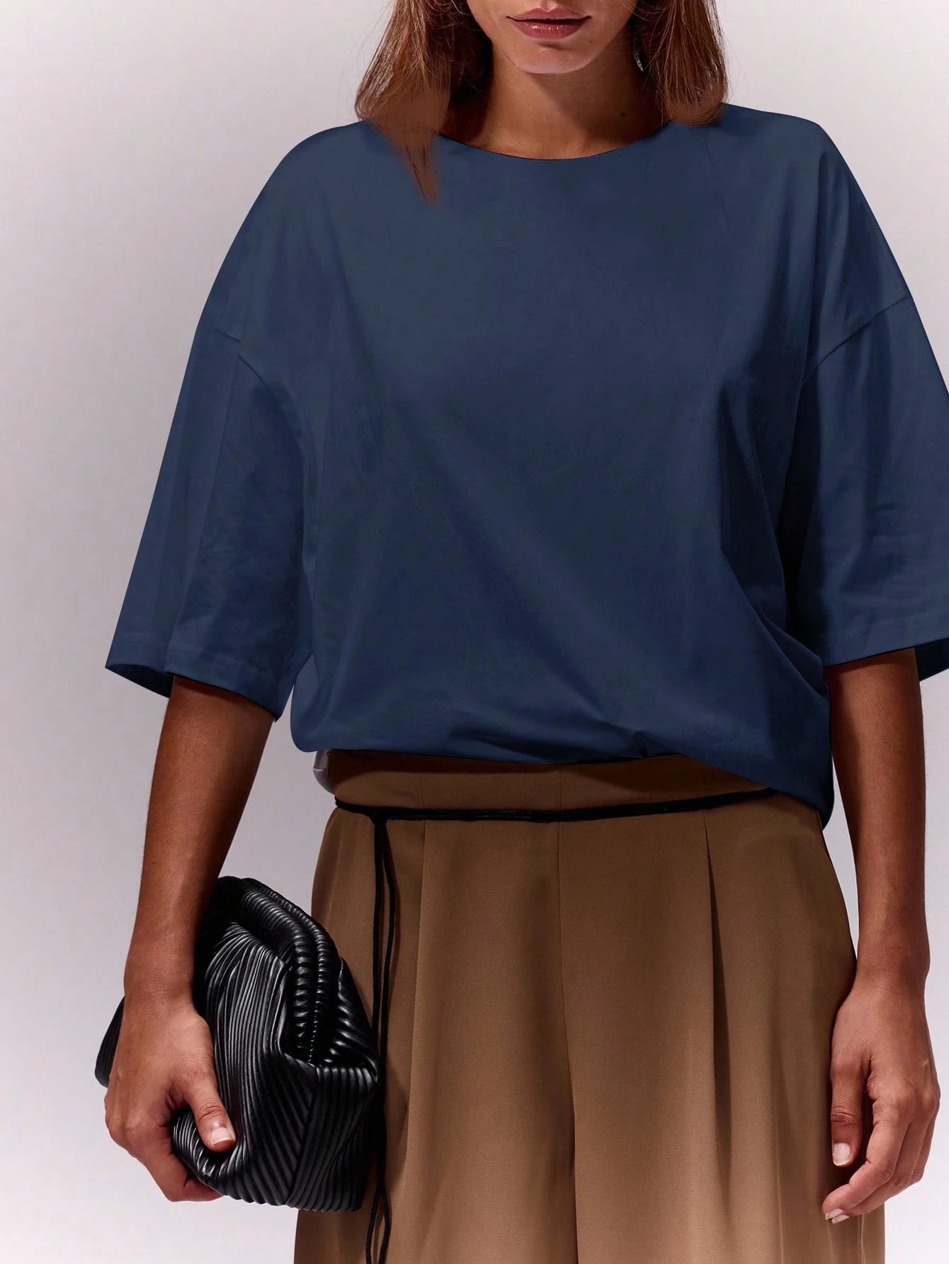 MUSERA Soft Oversized Crew Neck T Shirt Casual Vacation Capsule Wardrobe Everyday Oversized Tee Airport Back To School