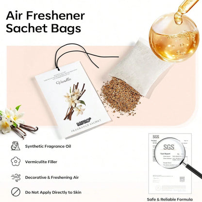 MYARO 12 Packs Vanilla Scented Sachets For Drawer And Closet, Long-Lasting Closet Sachet Bags Drawer Deodorizers Fresh Scents, Home Fragrance For Lover