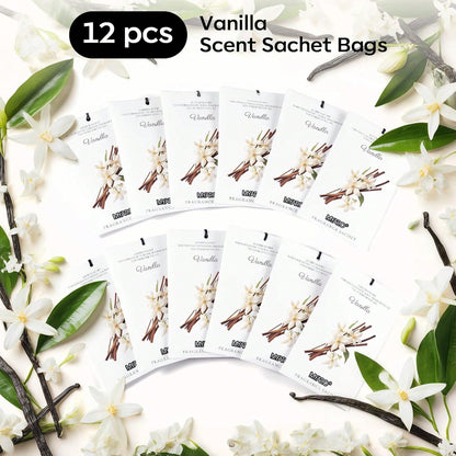 MYARO 12 Packs Vanilla Scented Sachets For Drawer And Closet, Long-Lasting Closet Sachet Bags Drawer Deodorizers Fresh Scents, Home Fragrance For Lover