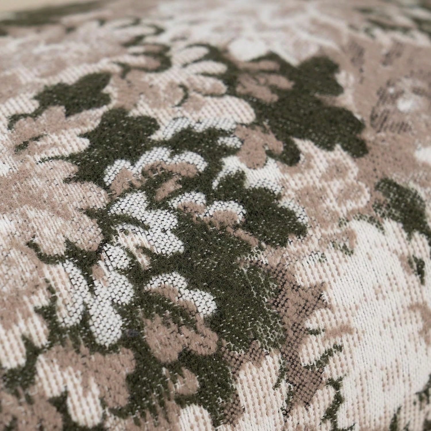 Neutral Floral Pillow Cover 18 X18 Inches, Vintage Chenille Square Throw Pillow Cover Soft Decorative Farmhouse Accent Couch Pillow Cover For Living Room Bedroom(1Pc,2Pcs Available)