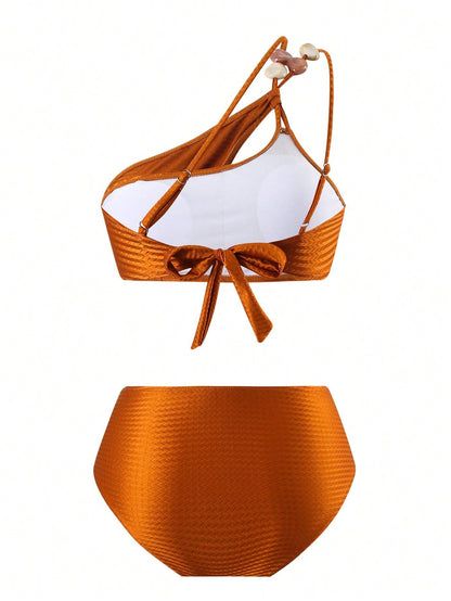 New 3pcs/Set Sexy Soft Cup Bikini Swimwear, Including Swimwear Top, Bottom And Cover-Up Skirt, For Beach, Pool, Hot Spring, For Summer Vacation
