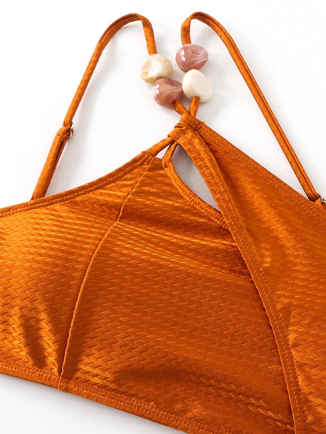 New 3pcs/Set Sexy Soft Cup Bikini Swimwear, Including Swimwear Top, Bottom And Cover-Up Skirt, For Beach, Pool, Hot Spring, For Summer Vacation