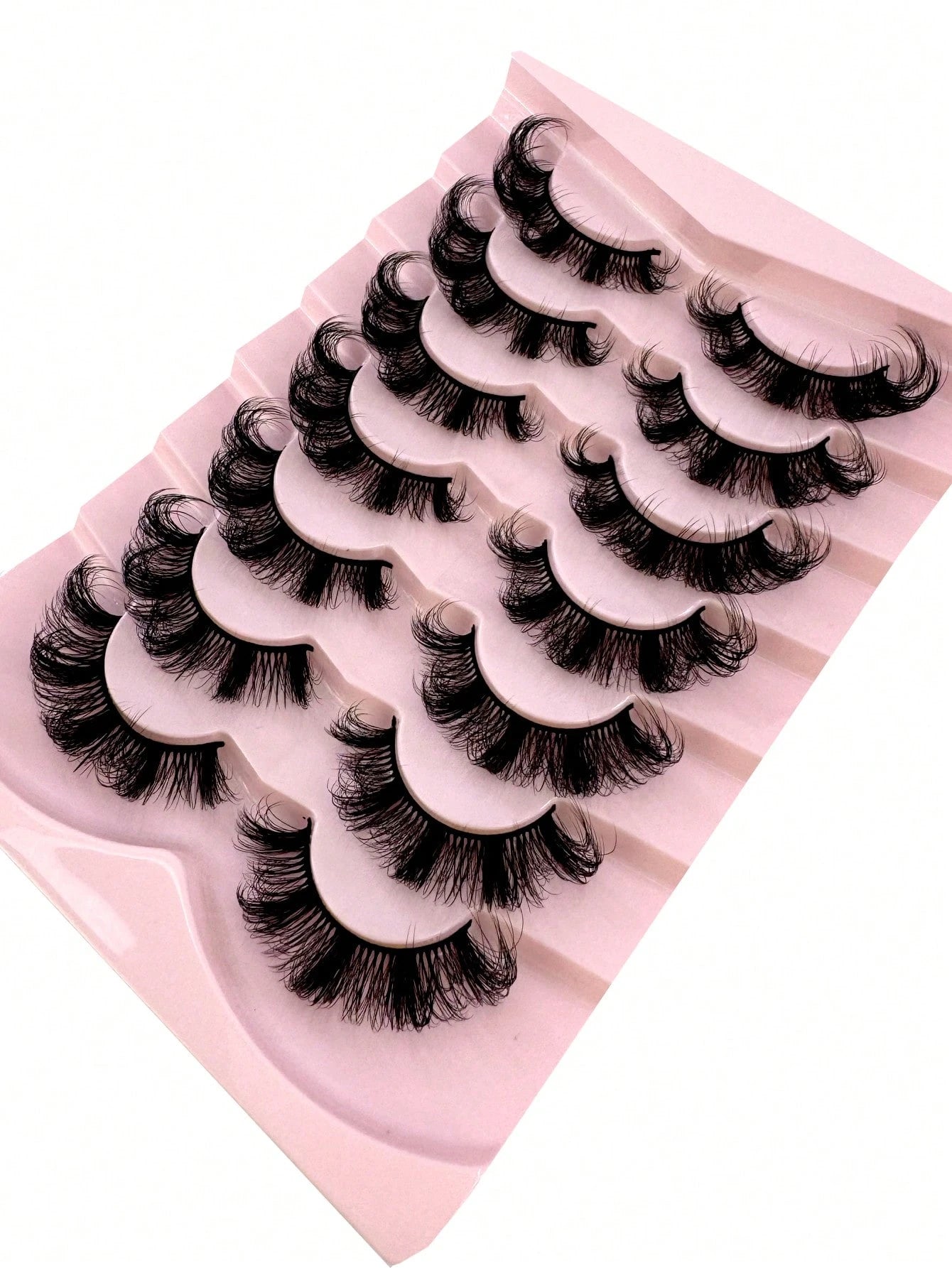 New 7 Pairs Russian Volume Classic Cat Eye Artificial Mink False Eyelashes, Natural DD Curl Fluffy Faux Eyelashes, Cross Wispy Dramatic Volume Faux Mink Lashes Extension For A Natural Look Strip Lashe