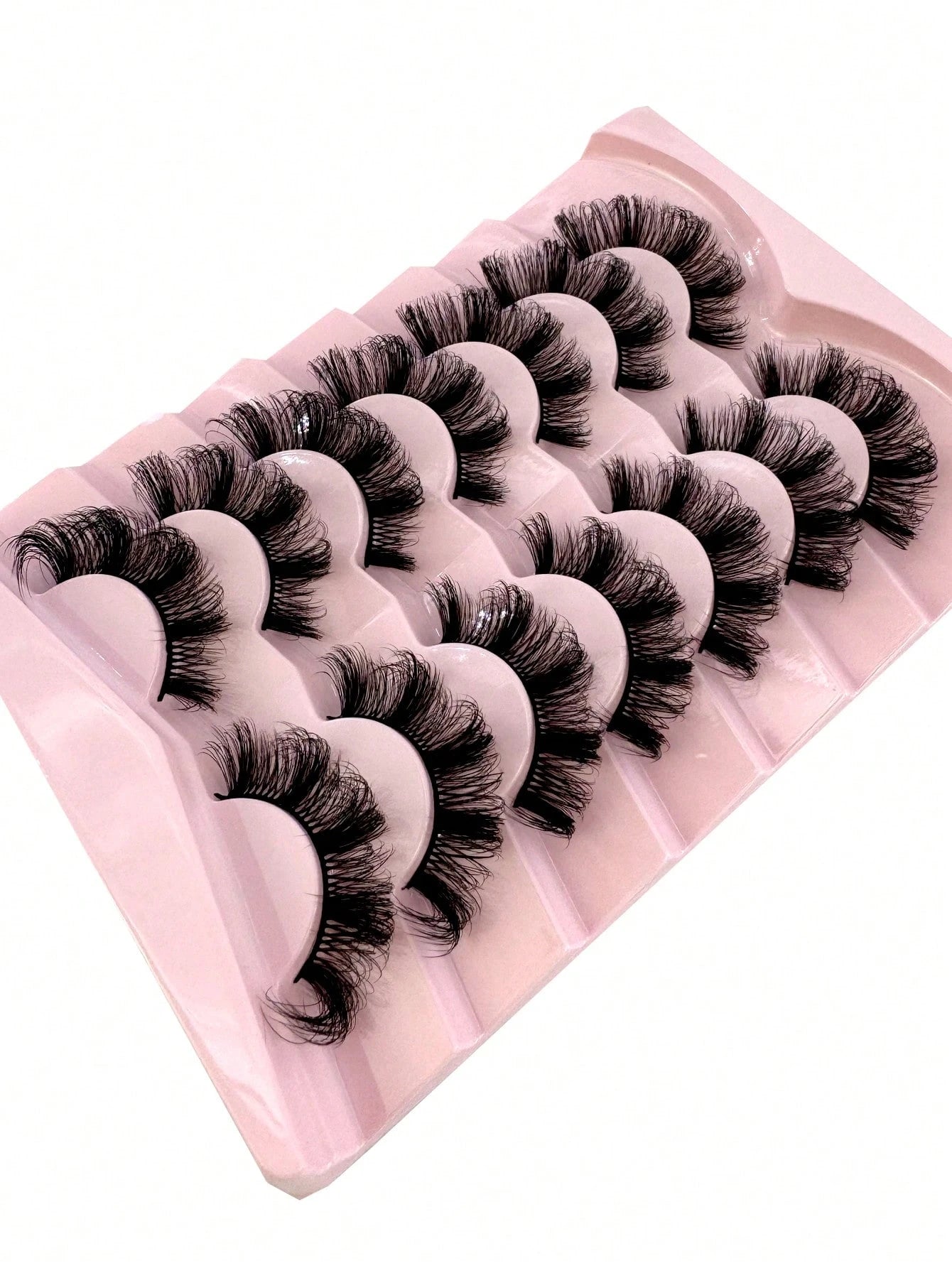 New 7 Pairs Russian Volume Classic Cat Eye Artificial Mink False Eyelashes, Natural DD Curl Fluffy Faux Eyelashes, Cross Wispy Dramatic Volume Faux Mink Lashes Extension For A Natural Look Strip Lashe