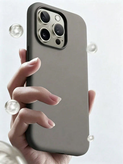 New Luxury Shockproof Soft Beige Skin-Friendly Phone Case, Compatible With IPhone 17 16 15 Pro 14 Plus 13 12 11 17 Pro Max Air XR XS Max X/XS 7/8 Plus 7/8, Anti-Drop Smooth Protective Cover, Durable D