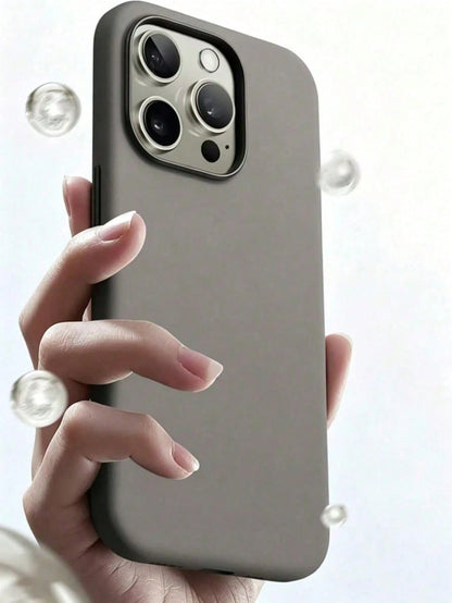 New Luxury Shockproof Soft Beige Skin-Friendly Phone Case, Compatible With IPhone 17 16 15 Pro 14 Plus 13 12 11 17 Pro Max Air XR XS Max X/XS 7/8 Plus 7/8, Anti-Drop Smooth Protective Cover, Durable D