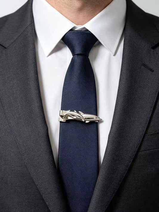 New Men's Shirt Tie Clip Dolphin Whale Shark Copper Alloy Tie Clip Luxury Accessory