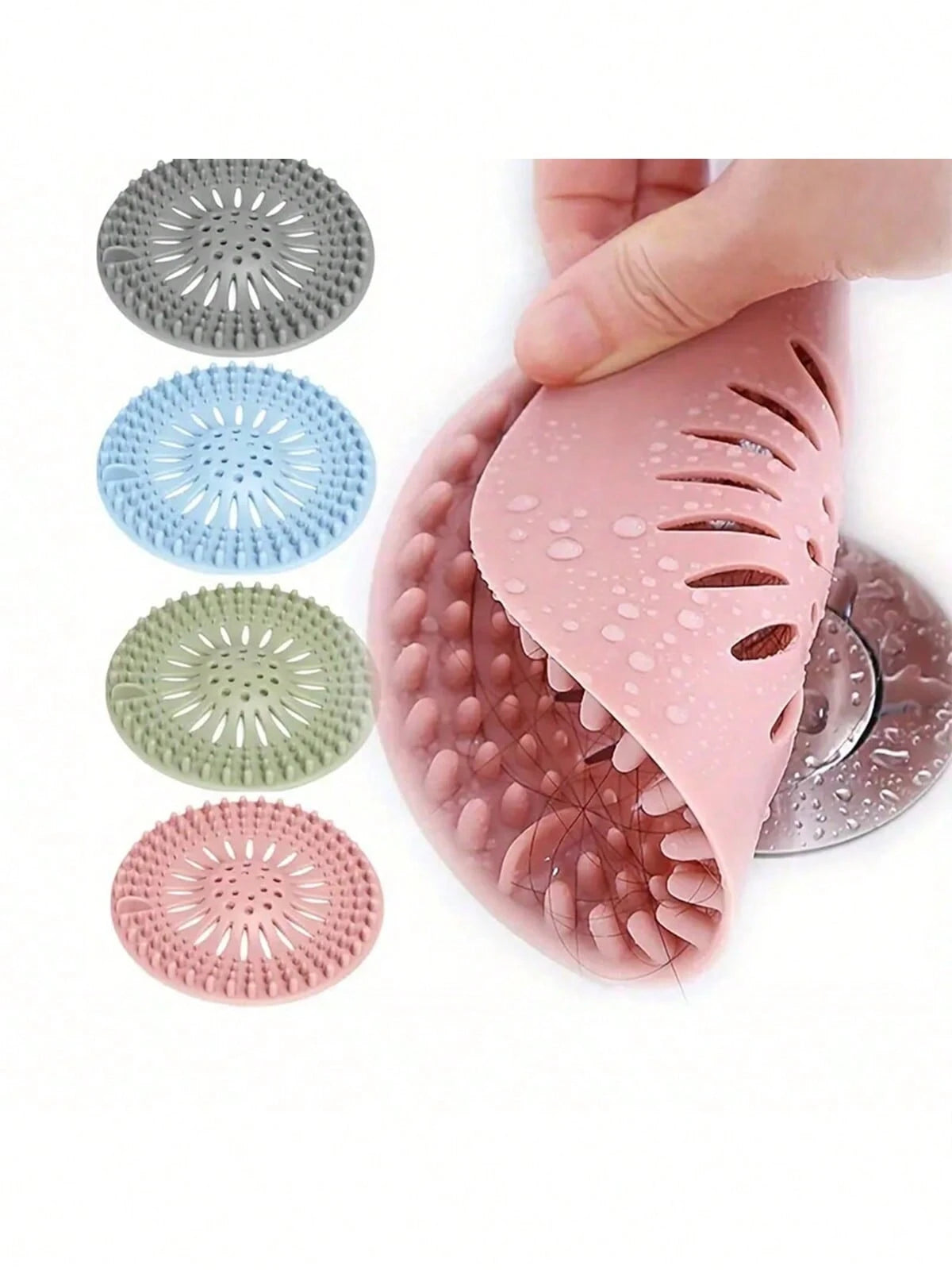 New Reusable Silicone Mesh Strainer, Suitable For Bathroom And Kitchen Sinks, Anti-Clogging Drain Protector, With Or Without Suction Cup Design, Perfect Gift For Homeowners