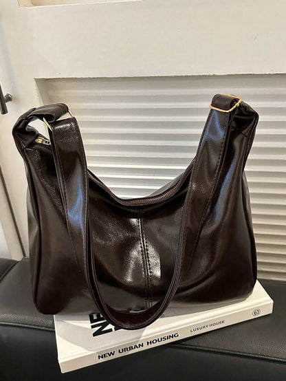 New Textured Handbag, Fashionable Casual Commuter Crossbody Bag, Soft Tote Bag, Women's Large Capacity Versatile High-End Textured Niche Commuter Bag