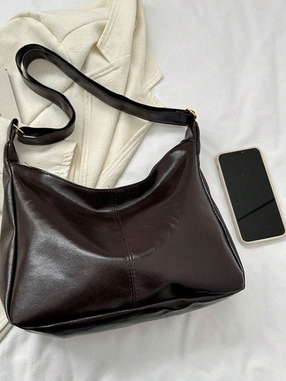 New Textured Handbag, Fashionable Casual Commuter Crossbody Bag, Soft Tote Bag, Women's Large Capacity Versatile High-End Textured Niche Commuter Bag