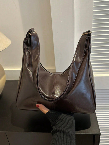 New Textured Handbag, Fashionable Casual Commuter Crossbody Bag, Soft Tote Bag, Women's Large Capacity Versatile High-End Textured Niche Commuter Bag