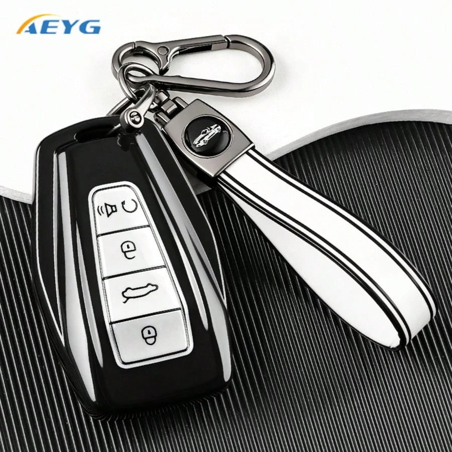 NEW TPU Car Key Fob Cover Case Holder, For Geely Emblem Coolray Emgrand GT GS S Manjaro Atlas For Pro Okavango Tugella, For Proton S70 X50 X70 Key Caps Additions