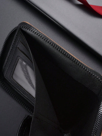 New Vintage Men's Short Wallet Card Holder Zipper Wallet