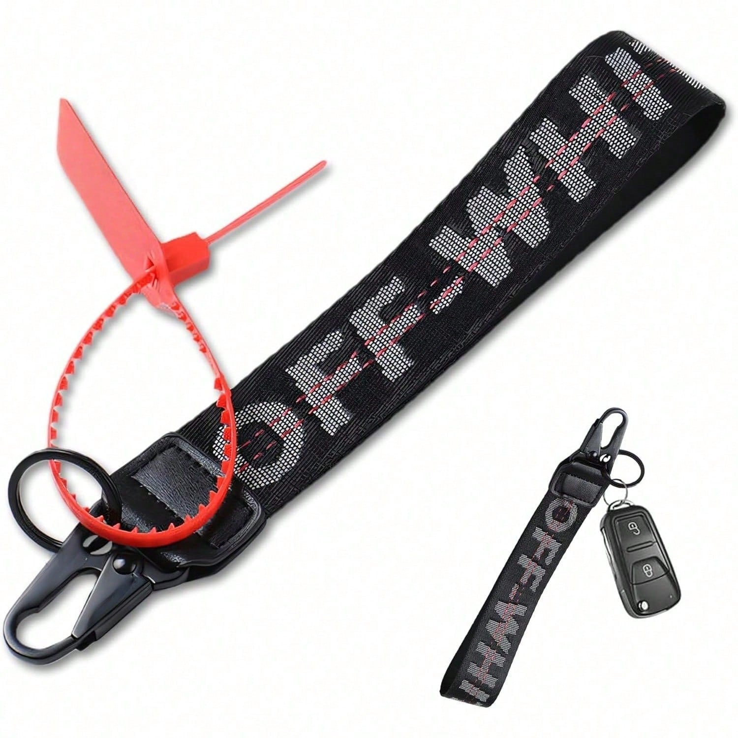 NEW White Compatible Wristband Of Keychain, Car Keychain Wrist Strap – Canvas Key Ring Lanyard For Wallets, Bags, Backpacks & Jeans Accessories