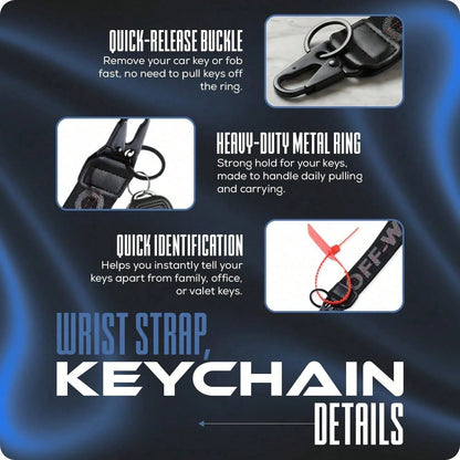 NEW White Compatible Wristband Of Keychain, Car Keychain Wrist Strap – Canvas Key Ring Lanyard For Wallets, Bags, Backpacks & Jeans Accessories