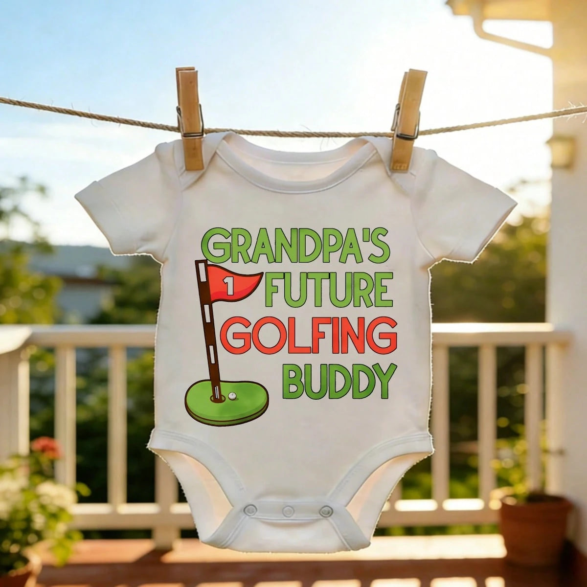 Newborn Baby Bodysuit Gift Set Grandpas Future Golfing Buddy Toddler Boy Clothes Baby Shower Gift Must-Have Infant Clothes Soft Cotton Romper Outfit For Boys & Girls 0-24M