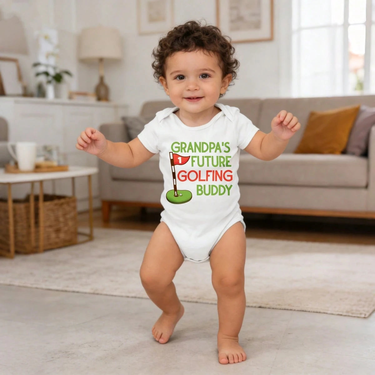 Newborn Baby Bodysuit Gift Set Grandpas Future Golfing Buddy Toddler Boy Clothes Baby Shower Gift Must-Have Infant Clothes Soft Cotton Romper Outfit For Boys & Girls 0-24M