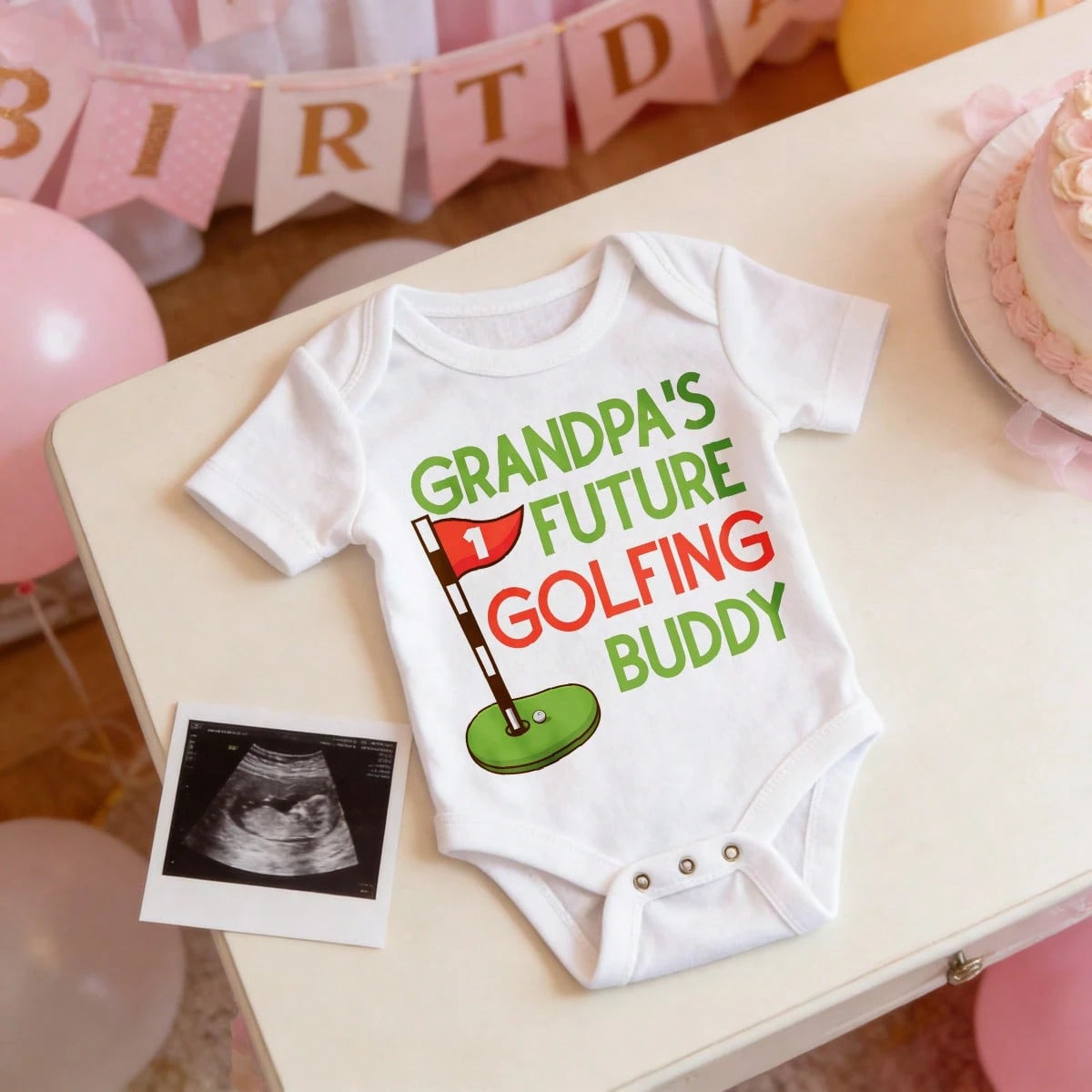 Newborn Baby Bodysuit Gift Set Grandpas Future Golfing Buddy Toddler Boy Clothes Baby Shower Gift Must-Have Infant Clothes Soft Cotton Romper Outfit For Boys & Girls 0-24M