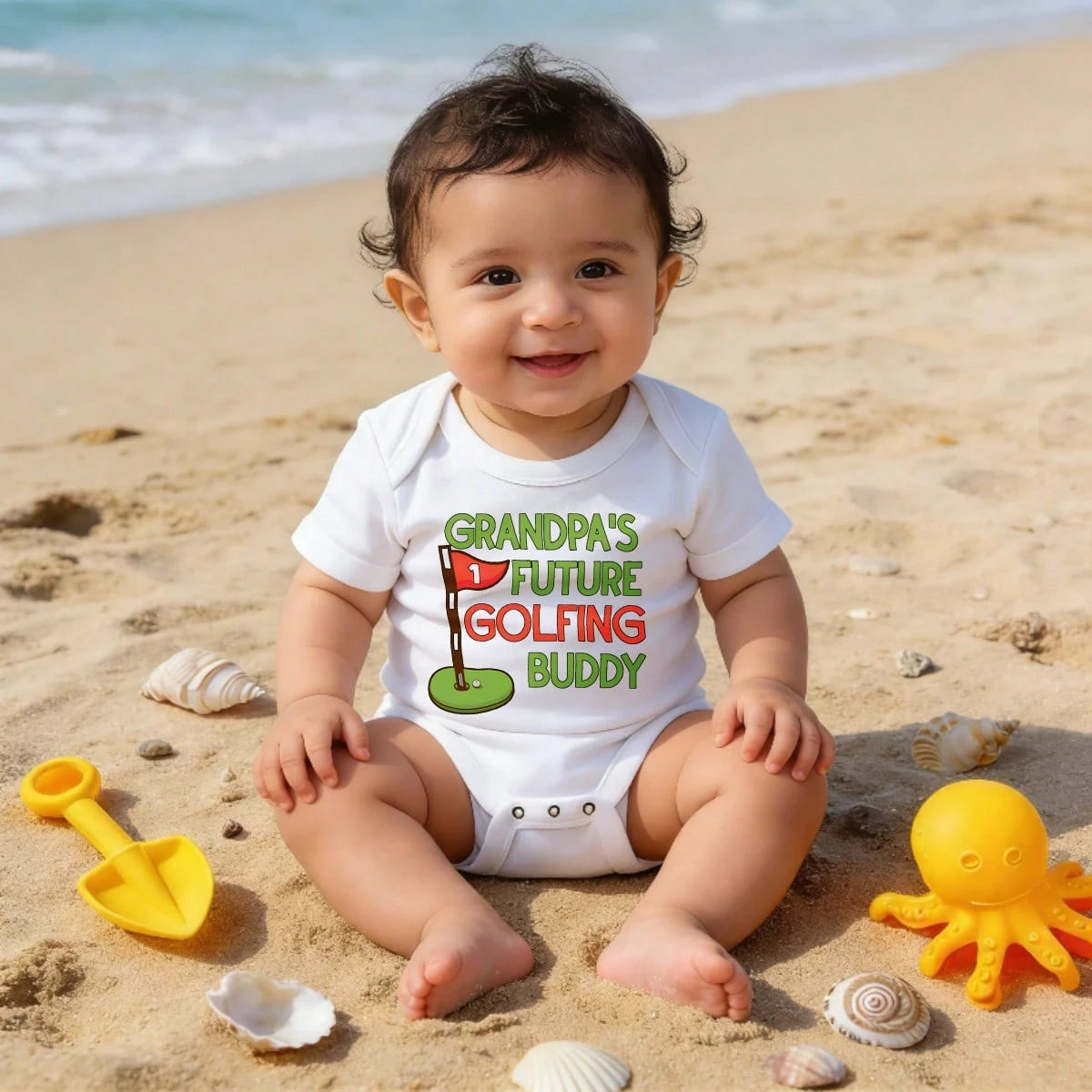 Newborn Baby Bodysuit Gift Set Grandpas Future Golfing Buddy Toddler Boy Clothes Baby Shower Gift Must-Have Infant Clothes Soft Cotton Romper Outfit For Boys & Girls 0-24M