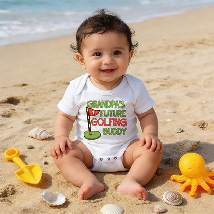 Newborn Baby Bodysuit Gift Set Grandpas Future Golfing Buddy Toddler Boy Clothes Baby Shower Gift Must-Have Infant Clothes Soft Cotton Romper Outfit For Boys & Girls 0-24M