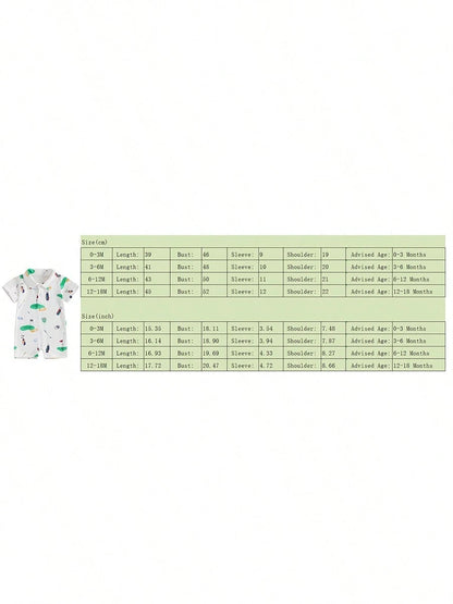 Newborn Baby Boy Girl Golf Romper Half Button-Up Lapel Neck Short Sleeve One-Piece Bodysuit Jumpsuit Summer Clothes