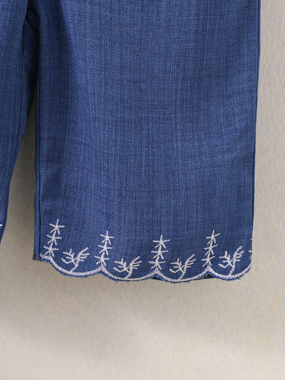 Newborn Baby Girl Outfit Blue And White Stripe Summer Cute Baby Shower Sleeveless Top With Lace