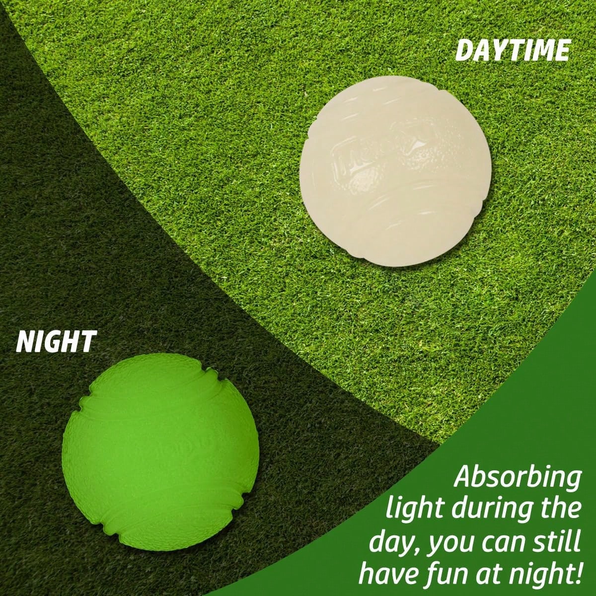 Night Glow Bouncing Ball, Pet Dog Chew Ball, Anti-Bite Toy Ball, Suitable For Training And Entertainment Of Large, Medium And Small Dogs (This Product Is An Elastic Ball, It Does Not Glow By Itself. I
