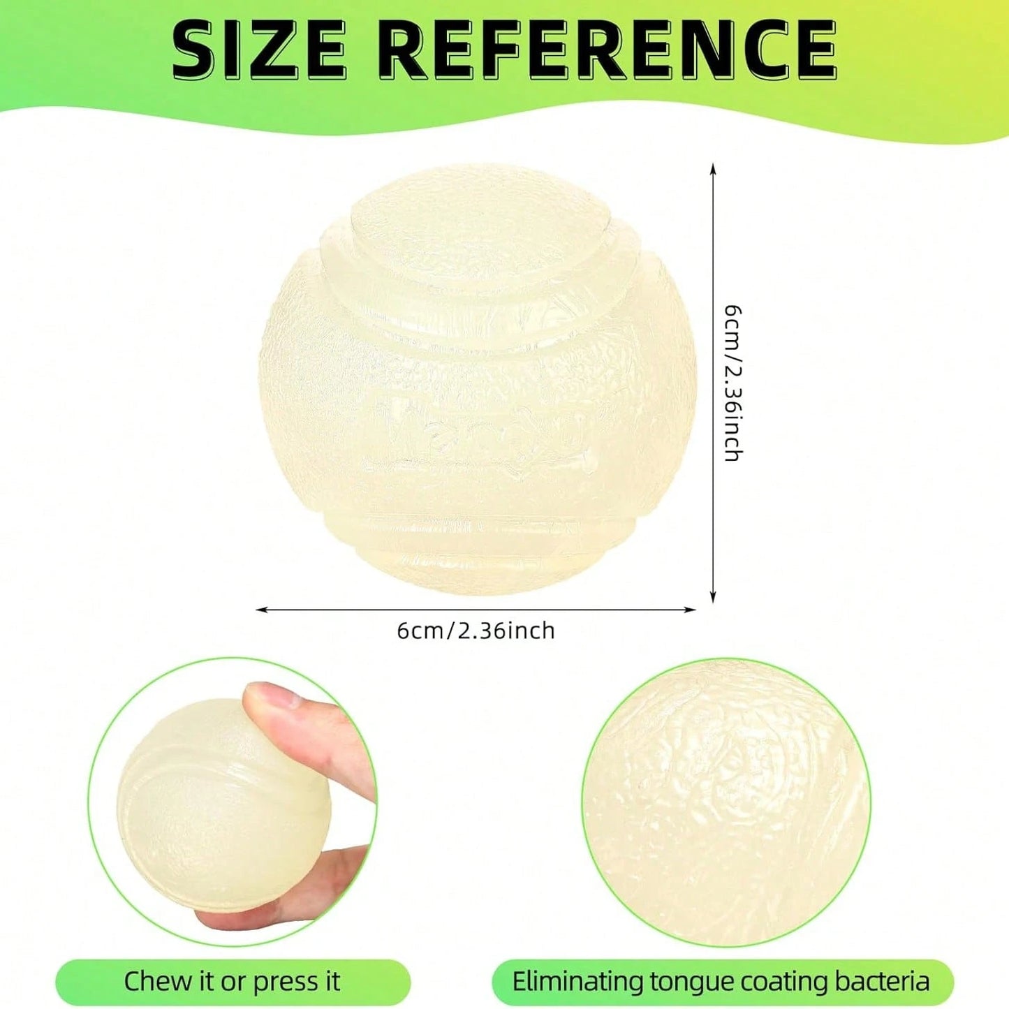 Night Glow Bouncing Ball, Pet Dog Chew Ball, Anti-Bite Toy Ball, Suitable For Training And Entertainment Of Large, Medium And Small Dogs (This Product Is An Elastic Ball, It Does Not Glow By Itself. I