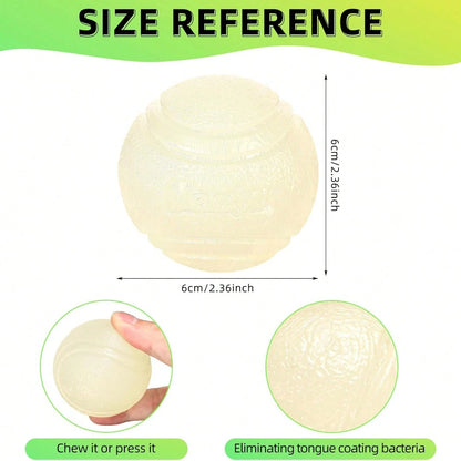 Night Glow Bouncing Ball, Pet Dog Chew Ball, Anti-Bite Toy Ball, Suitable For Training And Entertainment Of Large, Medium And Small Dogs (This Product Is An Elastic Ball, It Does Not Glow By Itself. I