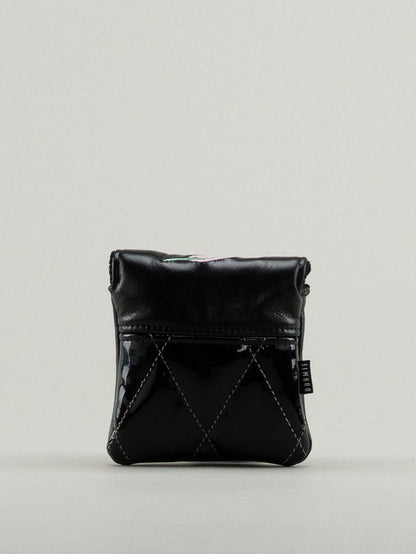 Black quilted leather golf headcover