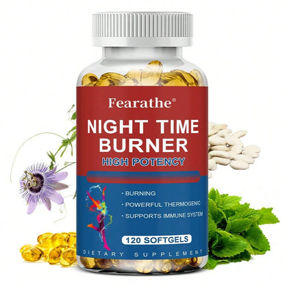 Nighttime Fat Burner- High Potency Formula With White Kidney Bean And Green Coffee Bean- Metabolism Support- 120 Softgels