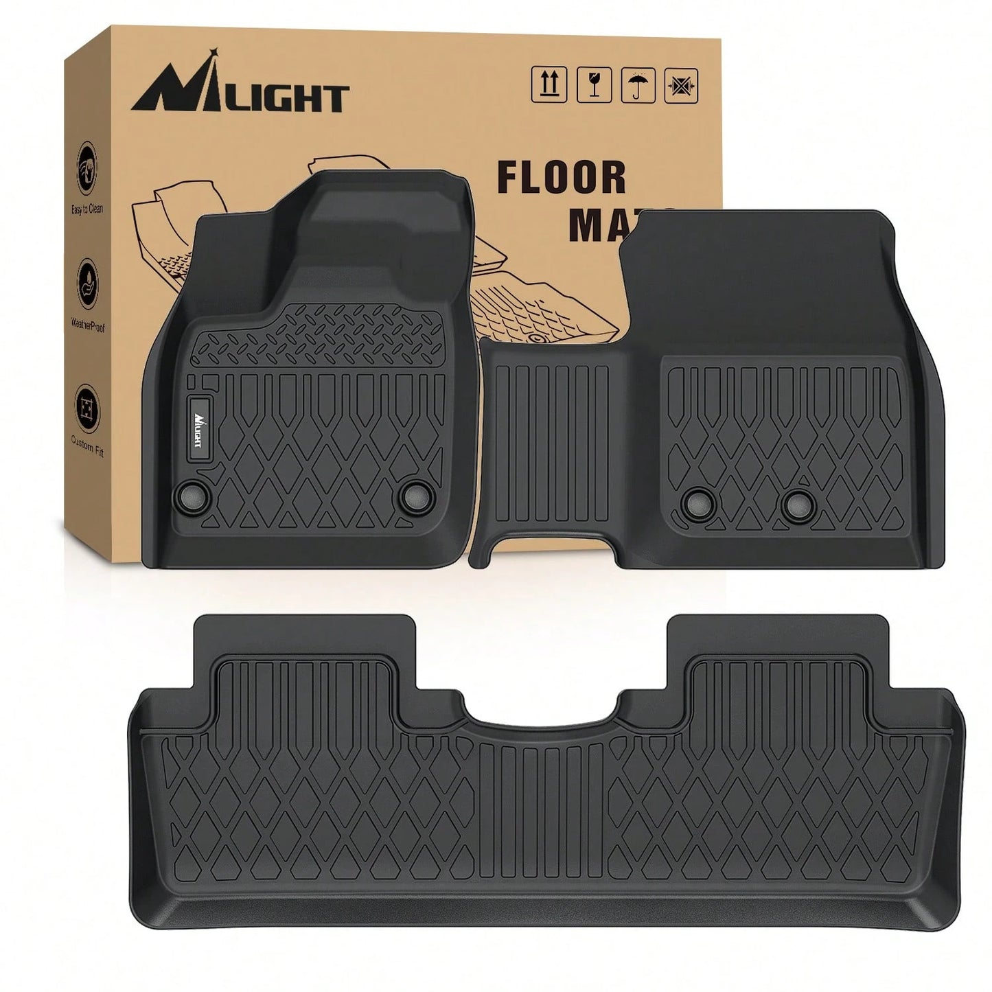 Nilight Luxury TPE Floor Mats Compatible With Nissan Ariya 2023-2025, Custom Fit Waterproof All Season Car Floor Liners, Interior Accessories