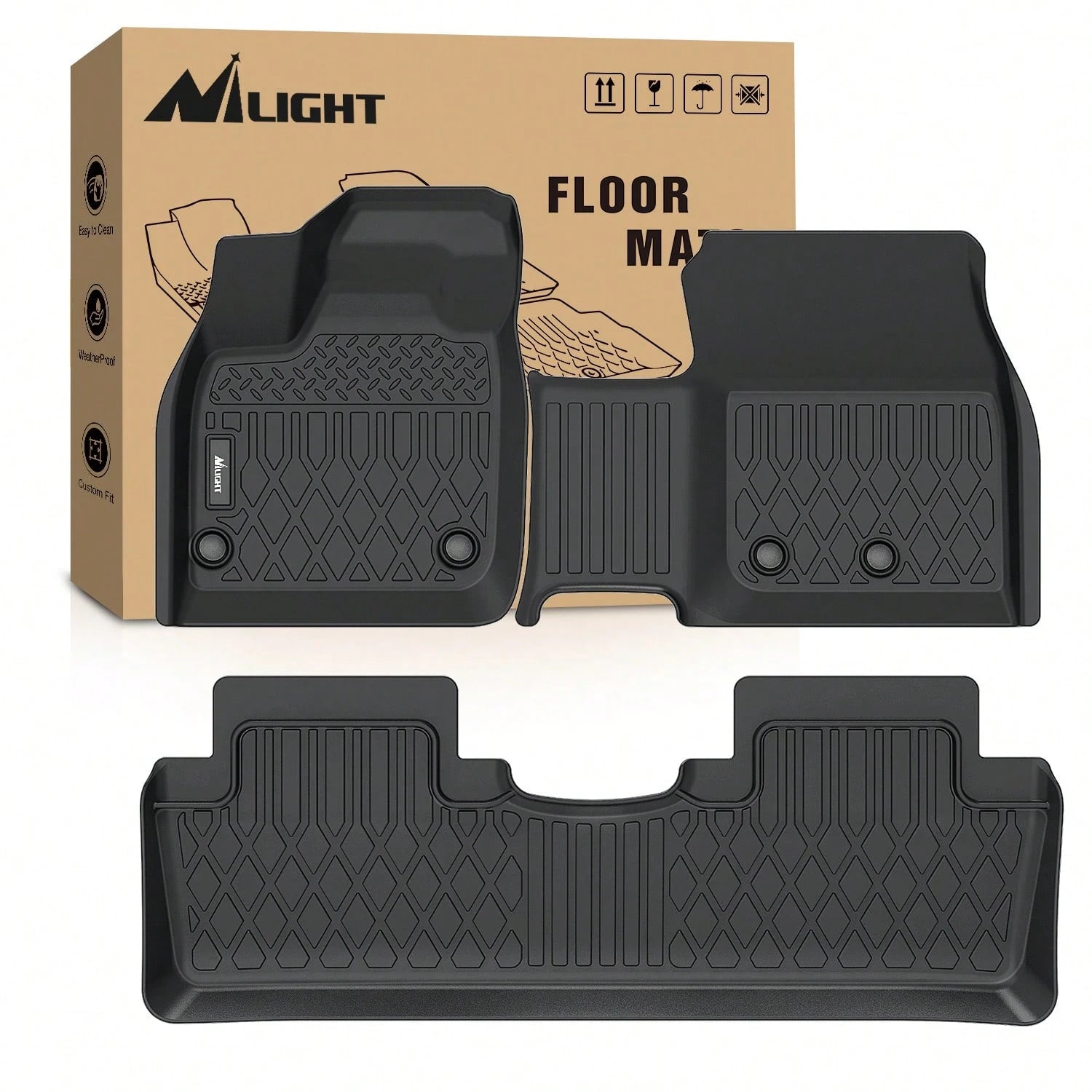 Nilight Luxury TPE Floor Mats Compatible With Nissan Ariya 2023-2025, Custom Fit Waterproof All Season Car Floor Liners, Interior Accessories