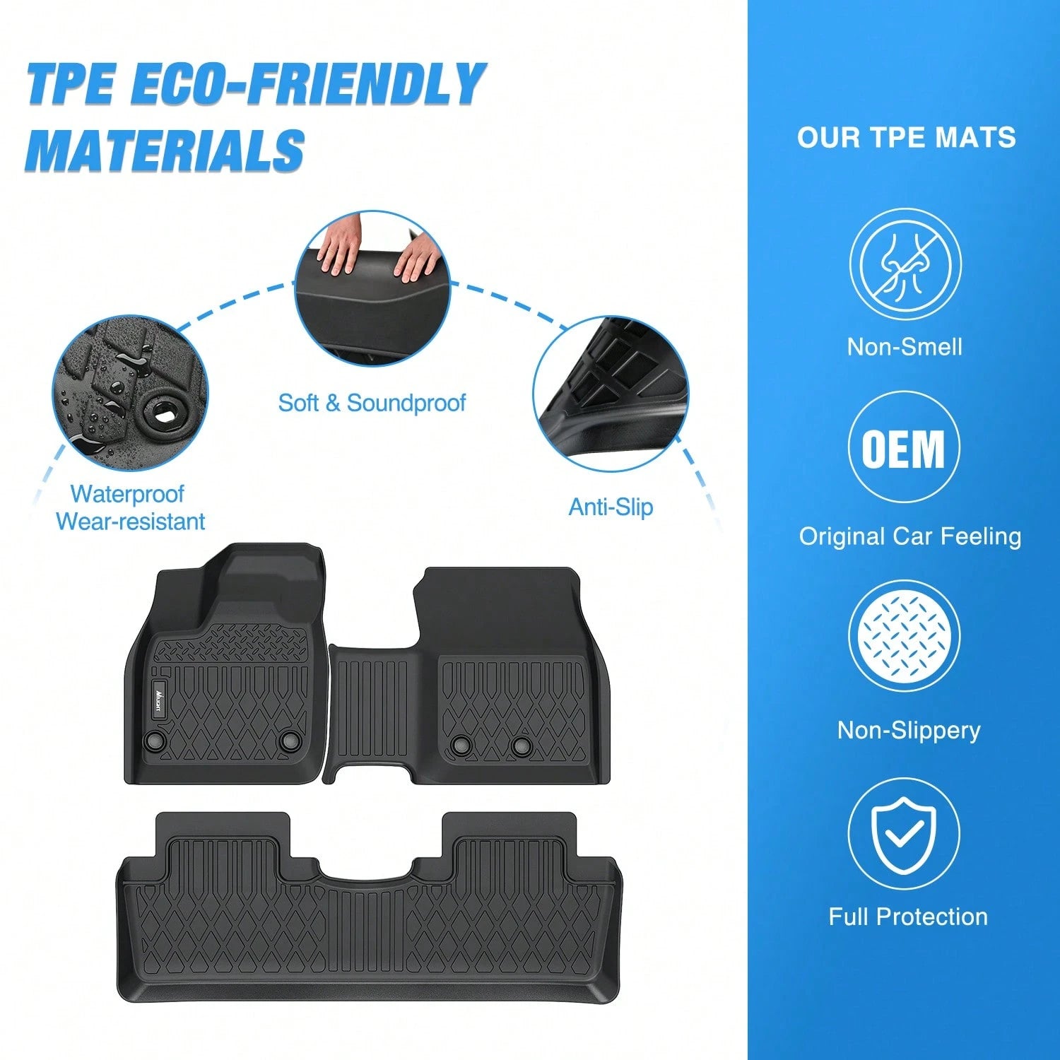 Nilight Luxury TPE Floor Mats Compatible With Nissan Ariya 2023-2025, Custom Fit Waterproof All Season Car Floor Liners, Interior Accessories