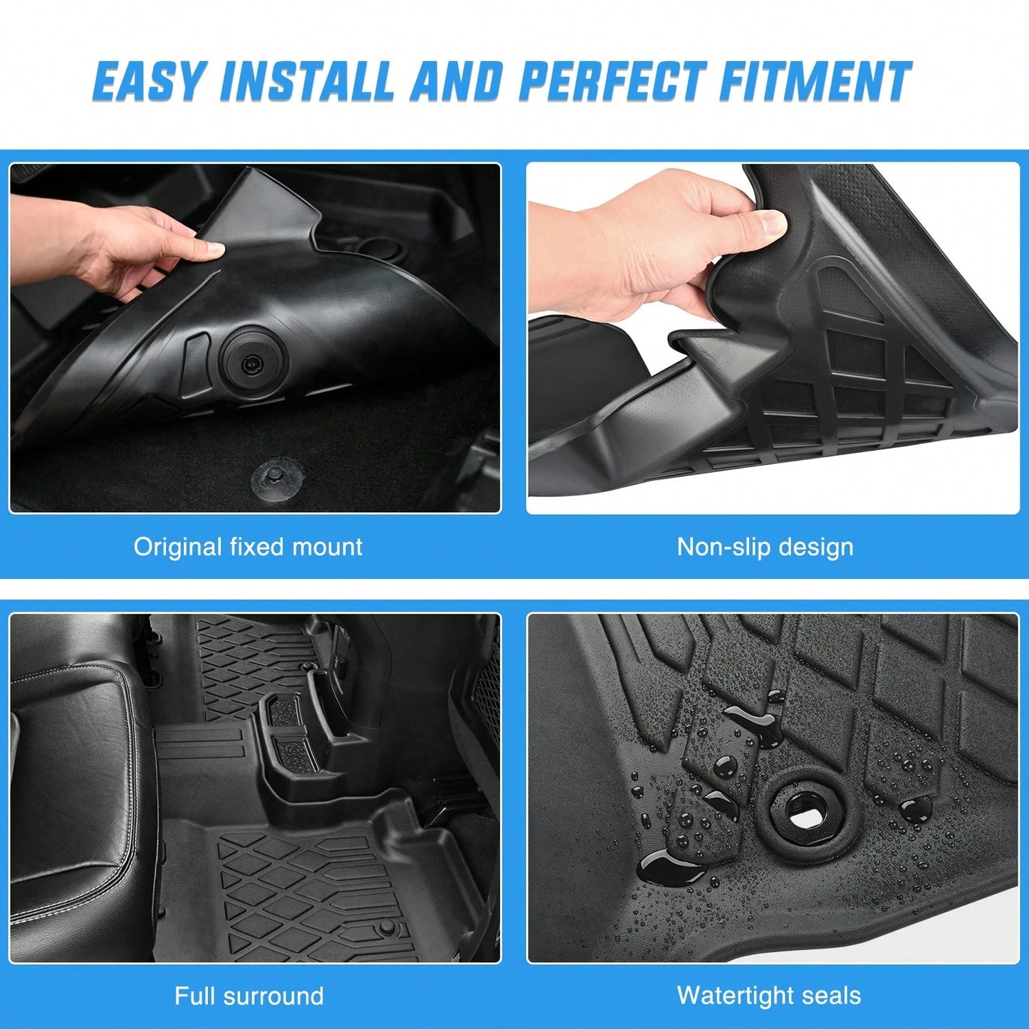 Nilight Luxury TPE Floor Mats Compatible With Nissan Ariya 2023-2025, Custom Fit Waterproof All Season Car Floor Liners, Interior Accessories