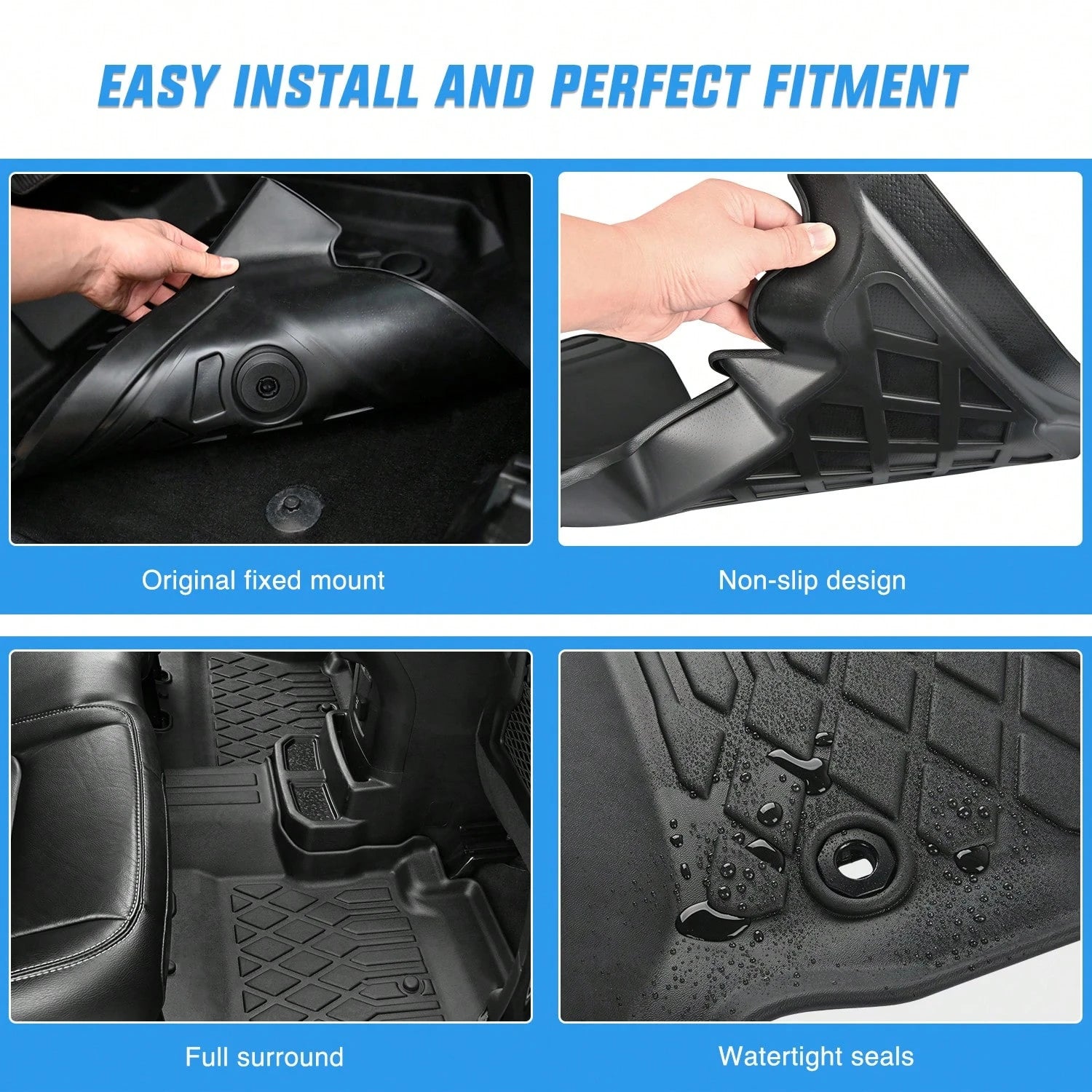 Nilight Luxury TPE Floor Mats Compatible With Nissan Ariya 2023-2025, Custom Fit Waterproof All Season Car Floor Liners, Interior Accessories