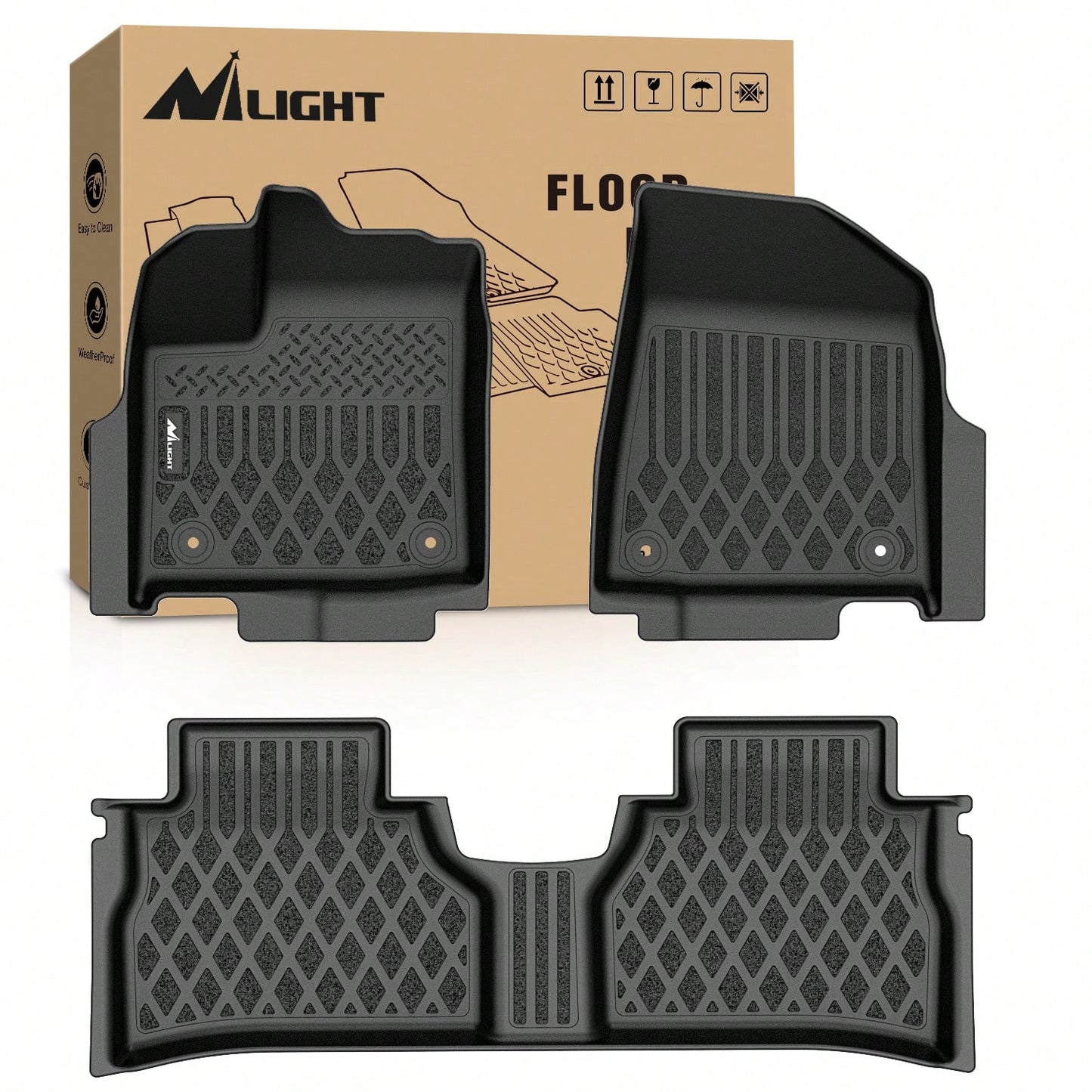 Nilight Luxury TPE Floor Mats Compatible With Nissan Ariya 2023-2025, Custom Fit Waterproof All Season Car Floor Liners, Interior Accessories