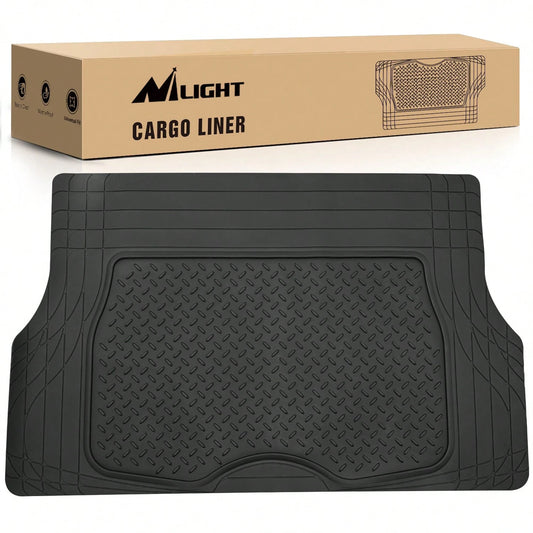 Nilight Universal Trim-To-Fit Rubber Cargo Mat, Heavy Duty All-Weather Trunk Cargo Liner For Cars, SUVs & Trucks, Waterproof Anti-Slip, M:32"L X 5"W X 5"Th
